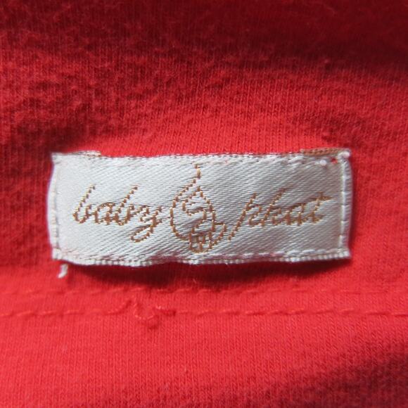 BABY PHAT Flutter Sparkle Top Size L Girls Ruffle Sleeve Gold Red Y2K Hip Hop - Picture 8 of 9
